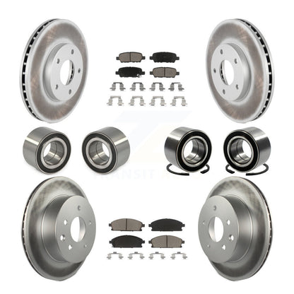 Bearing Coated Disc Brake Rotor And Pad Front Rear Kit (10Pc) For Nissan X-Trail