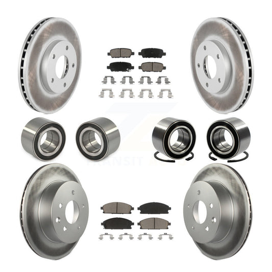 Bearing Coated Disc Brake Rotor And Pad Front Rear Kit (10Pc) For Nissan X-Trail