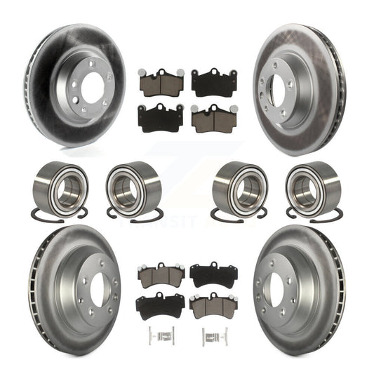 Bearing Coated Disc Brake Rotor Pad Front Rear Kit (10Pc) For Audi Q7 Volkswagen