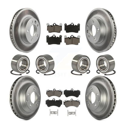 Bearing Coated Disc Brake Rotor Pad Front Rear Kit (10Pc) For Volkswagen Touareg