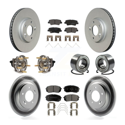 Hub Bearing Coat Brake Rotor Pad Front Rear Kit (10Pc) For 2017-2019 Kia Soul EV