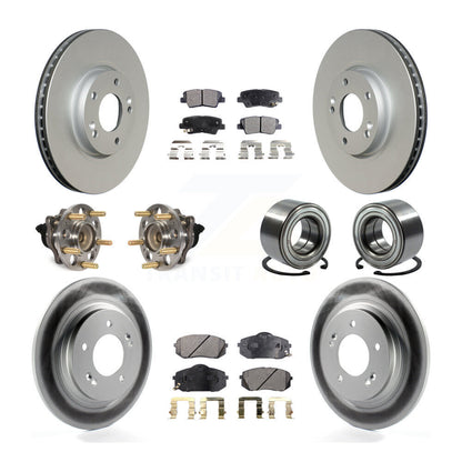 Hub Bearing Coated Disc Brake Rotor & Pads Front Rear Kit (10Pc) For Kia Soul EV