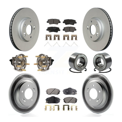 Hub Bearing Coated Disc Brake Rotor & Pads Front Rear Kit (10Pc) For Kia Soul EV