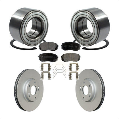 Wheel Bearing Coated Disc Brake Rotor & Pads Front Kit For 2017-2019 Kia Soul EV