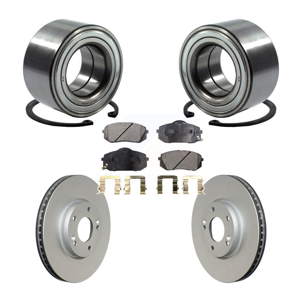 Wheel Bearing Coated Disc Brake Rotor & Pads Front Kit For 2015-2016 Kia Soul EV