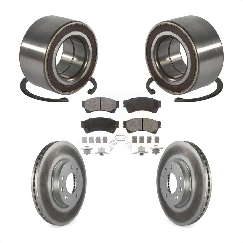 Wheel Bearing Coated Disc Brake Rotor & Pad Front Kit For 2009-2013 Mazda 6 2.5L