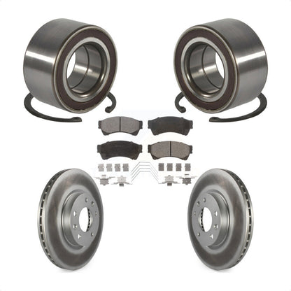 Wheel Bearing Coated Disc Brake Rotor & Pad Front Kit For 2009-2013 Mazda 6 2.5L