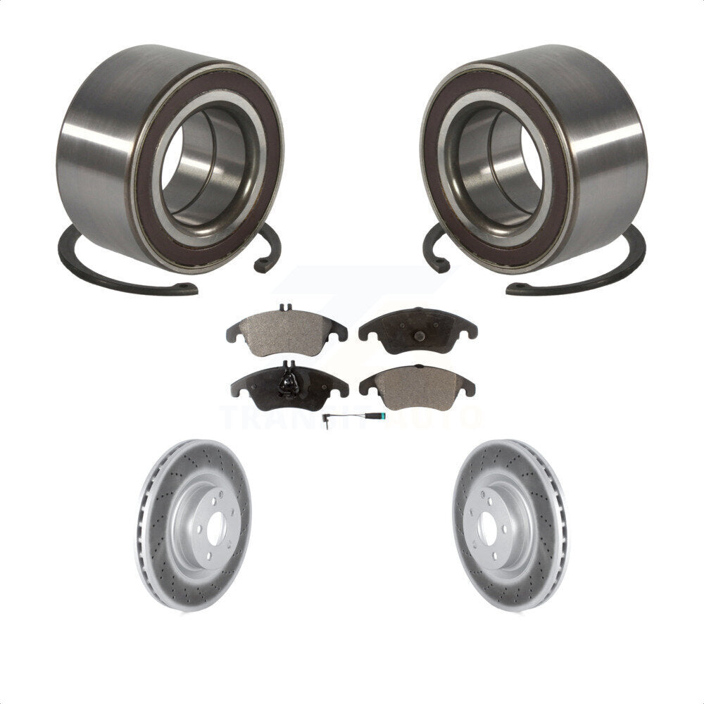 Wheel Bearing Coated Disc Brake Rotor Pads Front Kit For Mercedes-Benz E400 E550