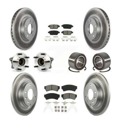 Hub Bearing Coated Brake Rotor Pads Front Rear Kit (10Pc) For 09-13 Mazda 6 2.5L