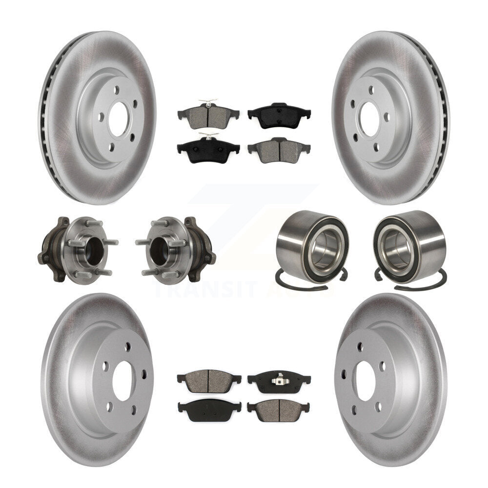 Hub Bearing Coat Brake Rotor Pads Front Rear Kit (10Pc) For Ford Transit Connect