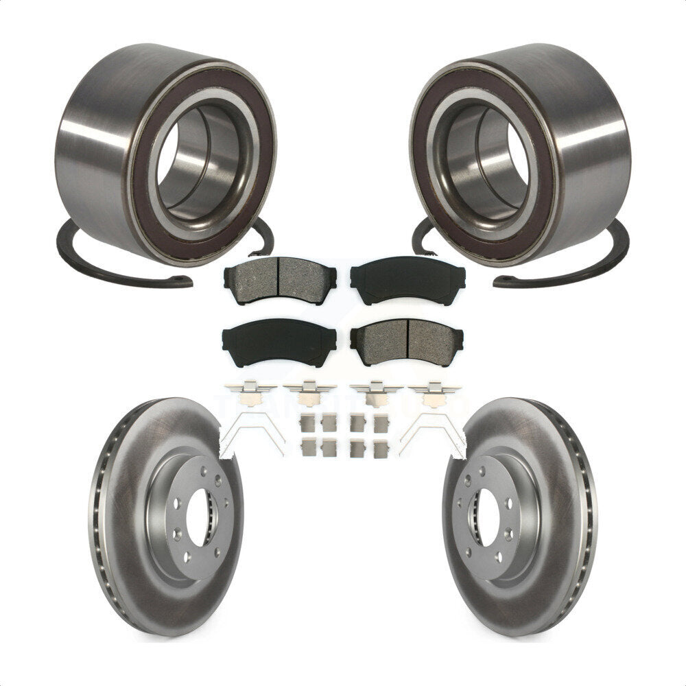 Wheel Bearing Coated Disc Brake Rotor & Pad Front Kit For 2009-2013 Mazda 6 2.5L