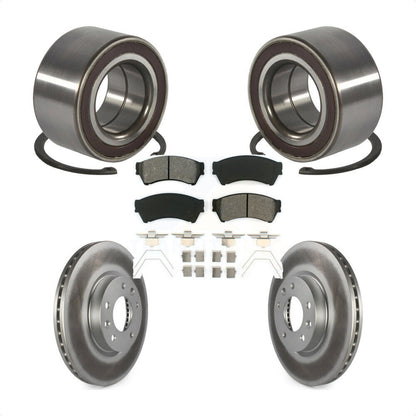 Wheel Bearing Coated Disc Brake Rotor & Pad Front Kit For 2009-2013 Mazda 6 2.5L