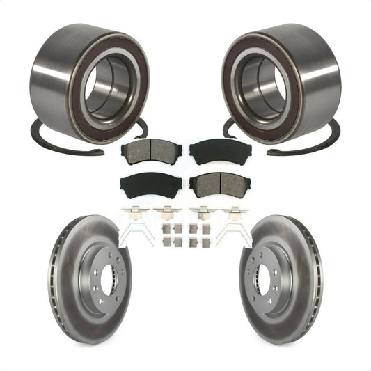 Wheel Bearing Coated Disc Brake Rotor & Pad Front Kit For 2009-2013 Mazda 6 2.5L