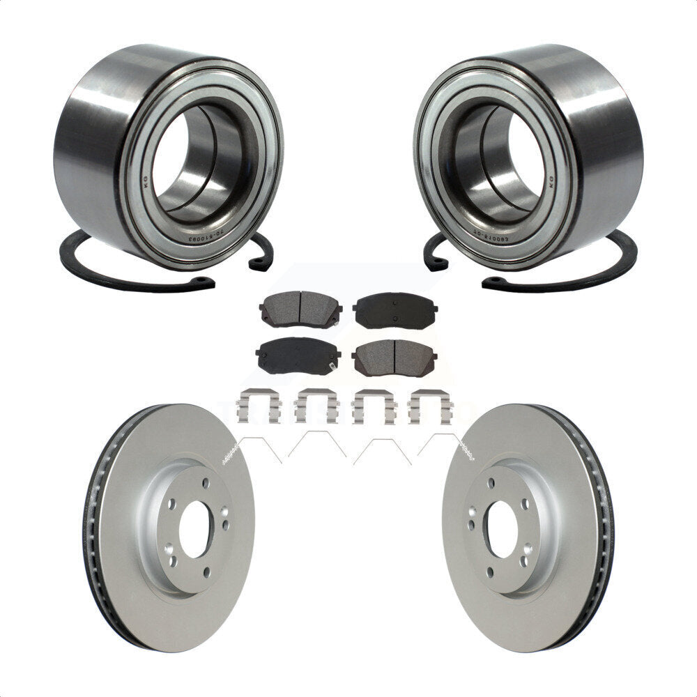 Wheel Bearing Coated Disc Brake Rotor & Pads Front Kit For 2017-2019 Kia Soul EV
