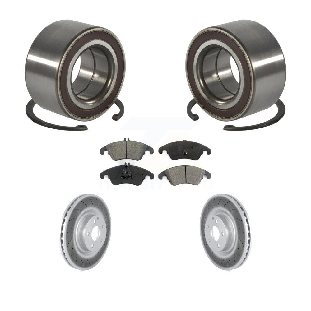 Wheel Bearing Coated Disc Brake Rotor Pads Front Kit For Mercedes-Benz E400 E550