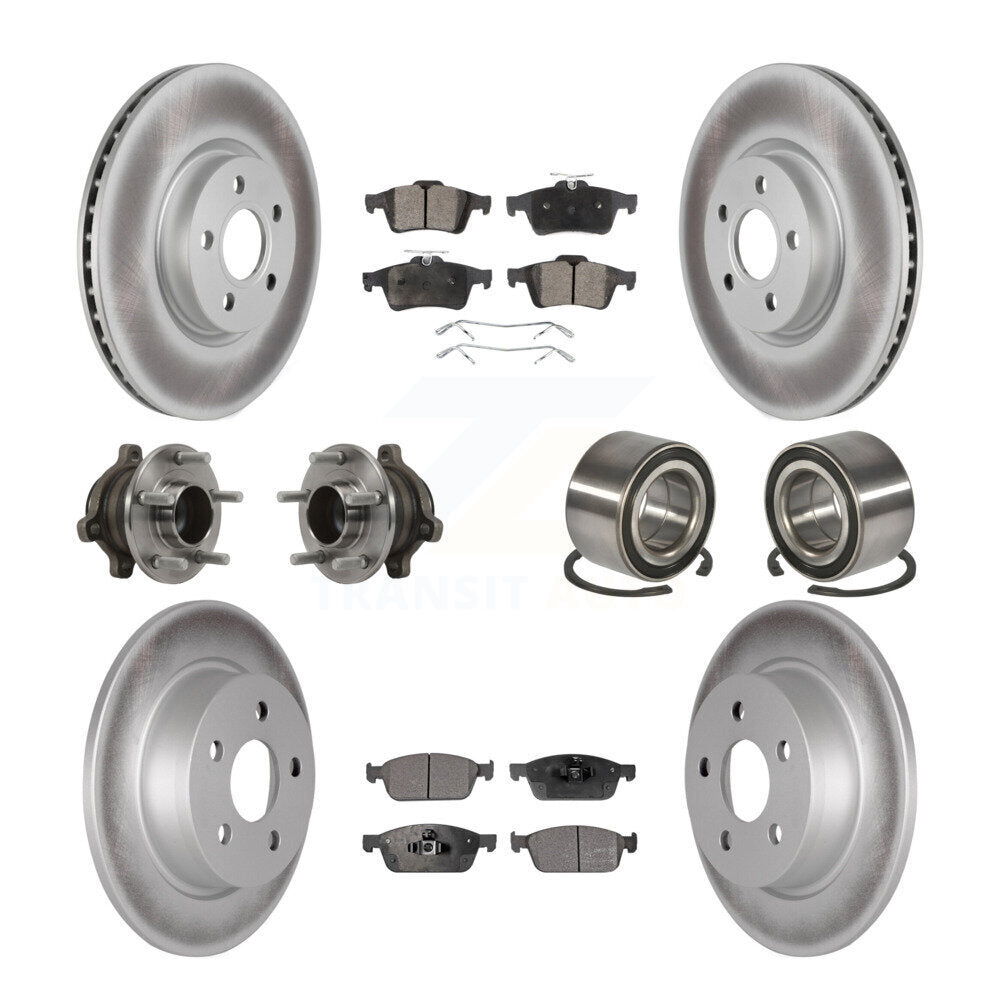 Hub Bearing Coat Brake Rotor Pads Front Rear Kit (10Pc) For Ford Transit Connect