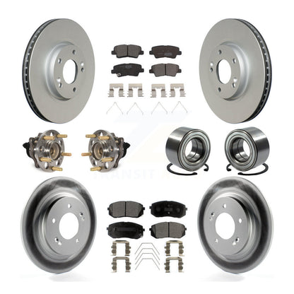 Hub Bearing Coat Brake Rotor Pad Front Rear Kit (10Pc) For 2017-2019 Kia Soul EV
