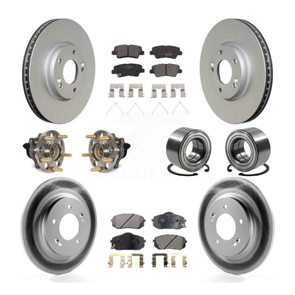 Hub Bearing Coated Disc Brake Rotor & Pads Front Rear Kit (10Pc) For Kia Soul EV