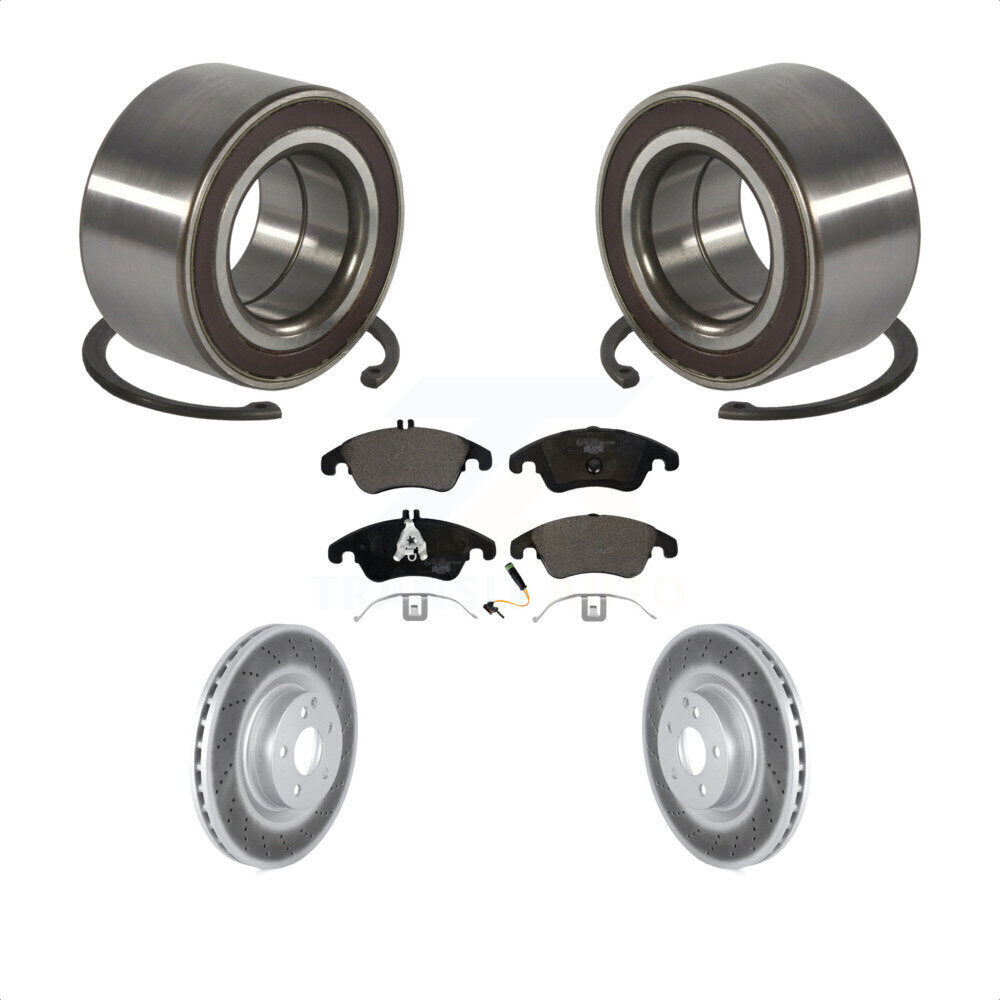 Wheel Bearing Coated Disc Brake Rotor Pads Front Kit For Mercedes-Benz E400 E550