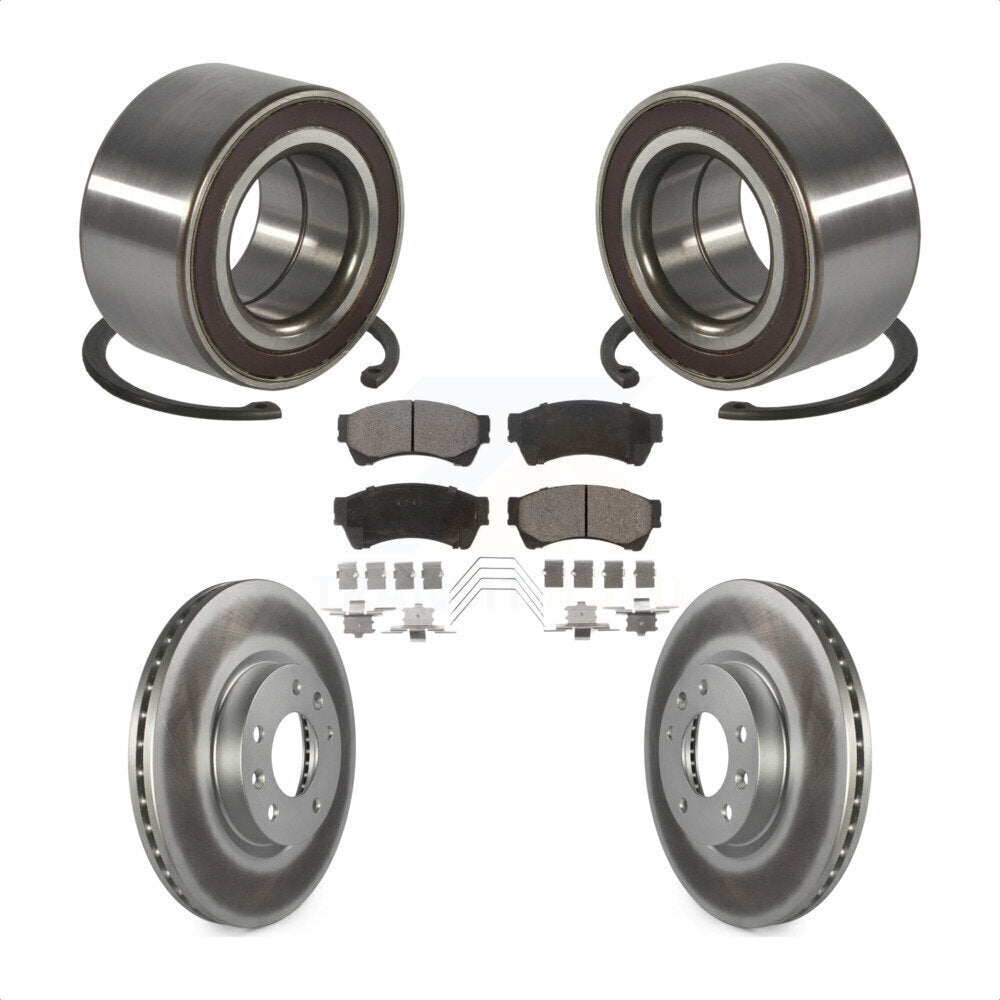 Wheel Bearing Coated Disc Brake Rotor & Pad Front Kit For 2009-2013 Mazda 6 2.5L