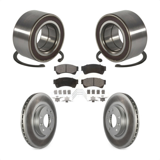 Wheel Bearing Coated Disc Brake Rotor & Pad Front Kit For 2009-2013 Mazda 6 2.5L