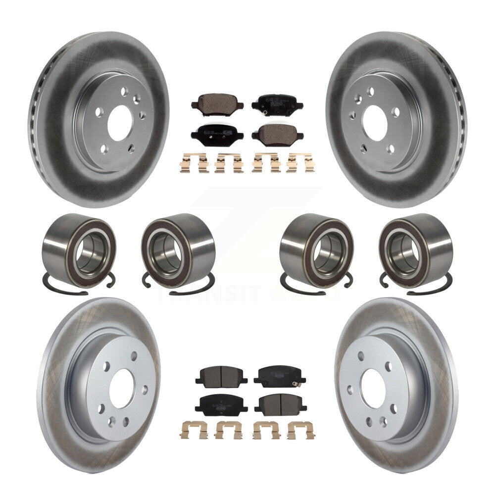 Bearing Coated Brake Rotor Pads Front Rear Kit (10Pc) For Buick Encore Chevrolet