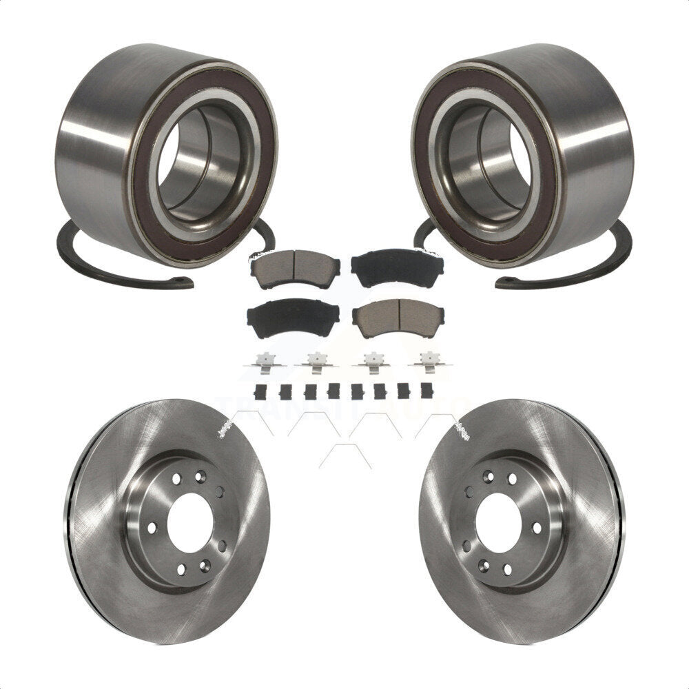 Wheel Bearing Disc Brake Rotors And Pads Front Kit For 2009-2013 Mazda 6 2.5L