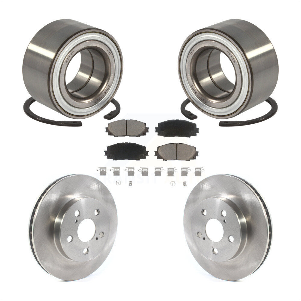 Wheel Bearing Disc Brake Rotors And Pads Front Kit For Toyota Prius Prime AWD-e