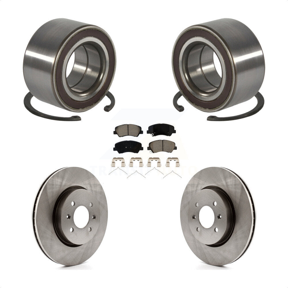 Wheel Bearing Disc Brake Rotors And Pads Front Kit For Kia Rio Hyundai Accent
