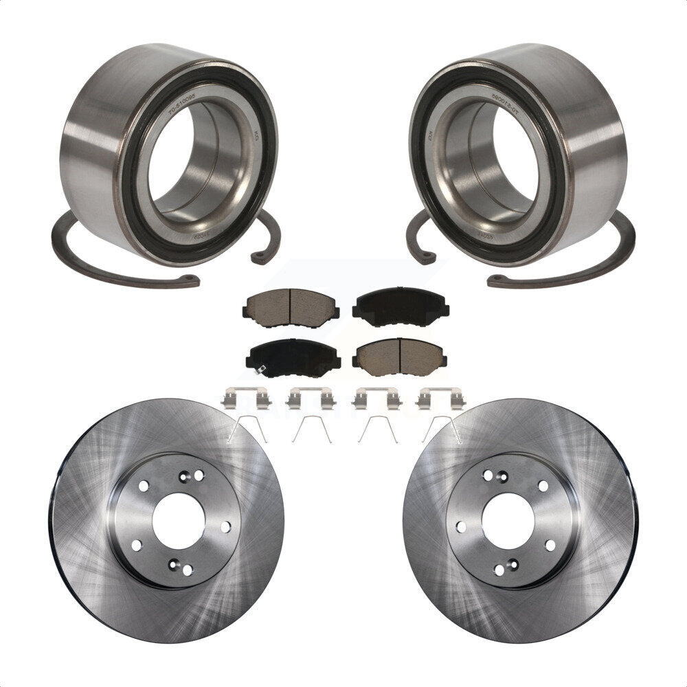 Wheel Bearing Disc Brake Rotors And Ceramic Pads Front Kit For Honda Accord