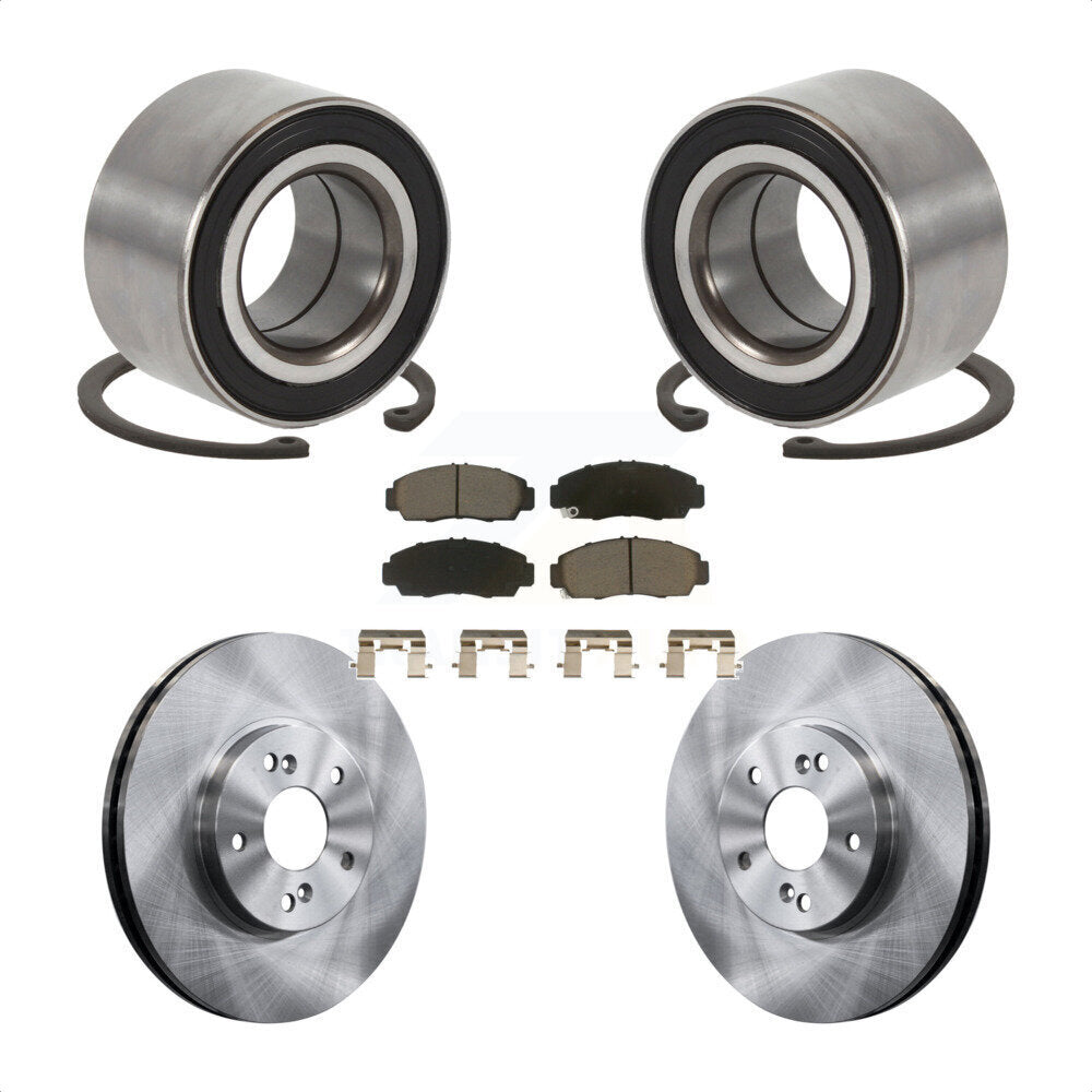 Wheel Bearing Disc Brake Rotors And Pads Front Kit For Honda Accord Acura TSX TL