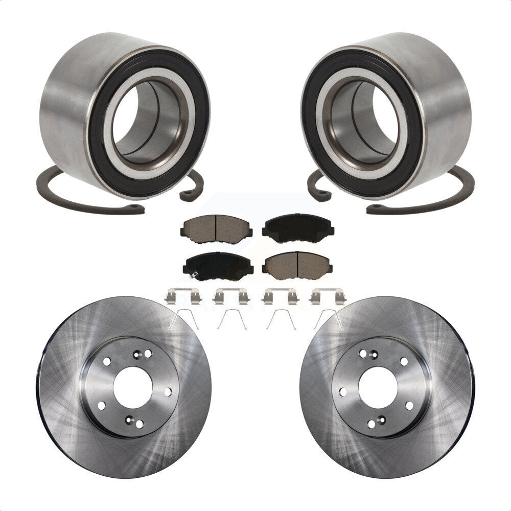 Wheel Bearing Brake Rotor & Pad Front Kit For Honda Accord Fit Element Acura ILX