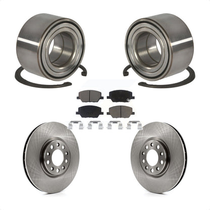 Wheel Bearing Disc Brake Rotor And Ceramic Pad Front Kit For 2016-2018 Fiat 500X