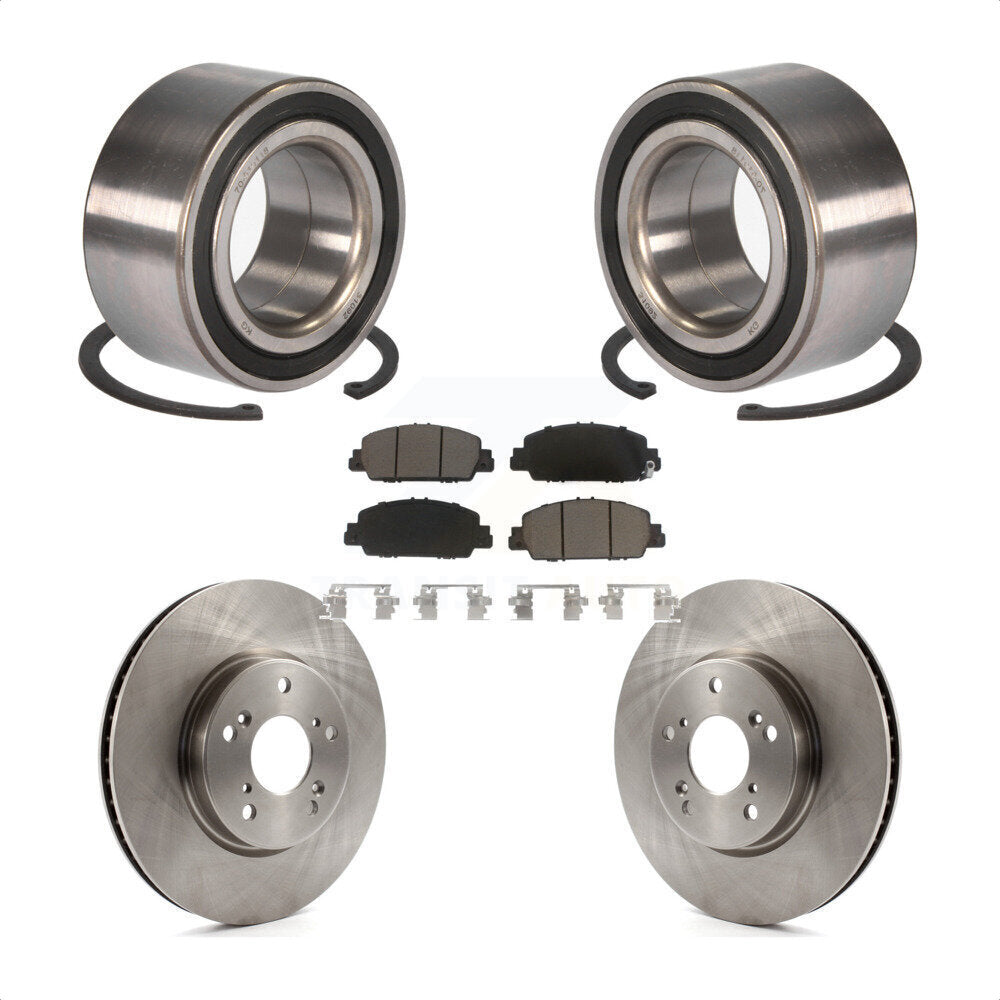Wheel Bearing Disc Brake Rotors And Ceramic Pads Front Kit For Honda Accord