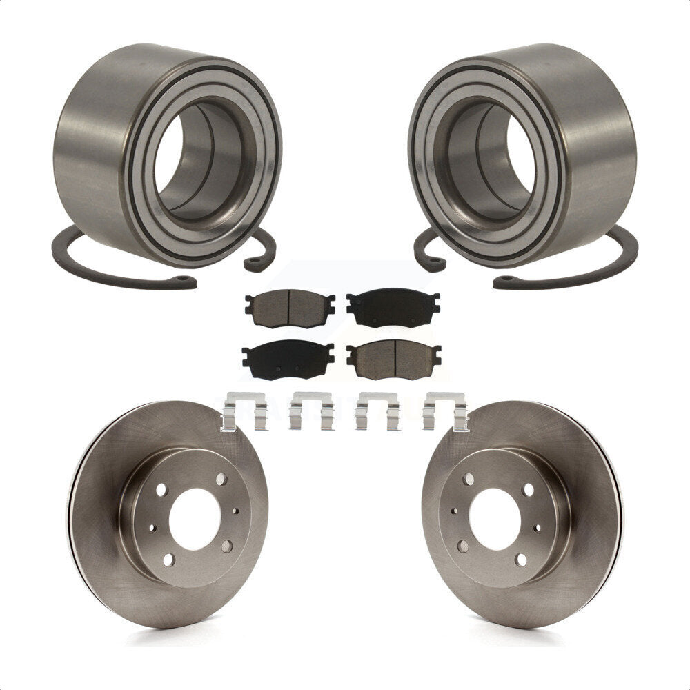 Wheel Bearing Disc Brake Rotor & Pad Front Kit For 2006 Hyundai Accent Hatchback