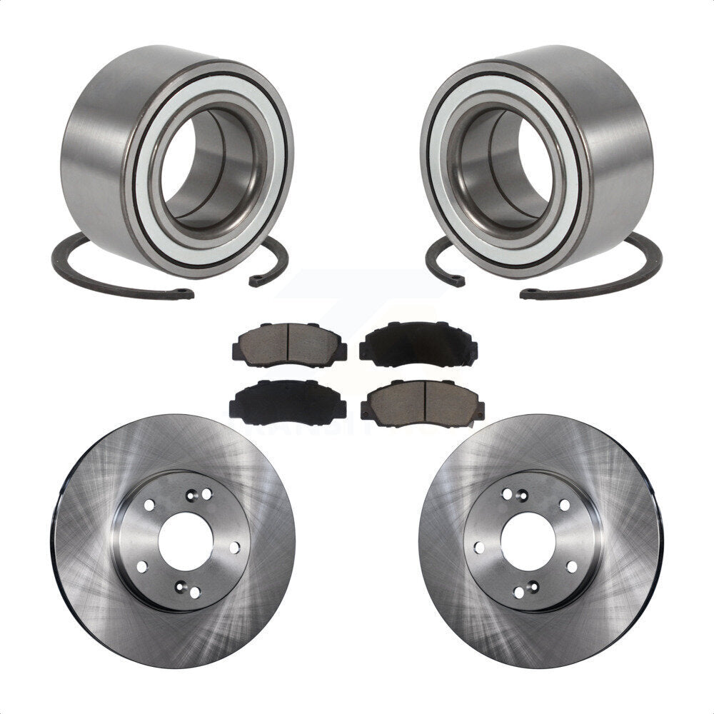 Wheel Bearing Disc Brake Rotor And Pad Front Kit For 1998-2002 Honda Accord 3.0L