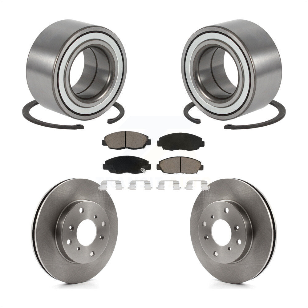 Wheel Bearing Brake Rotor & Pad Front Kit For 98-02 Honda Accord Coupe with 2.3L
