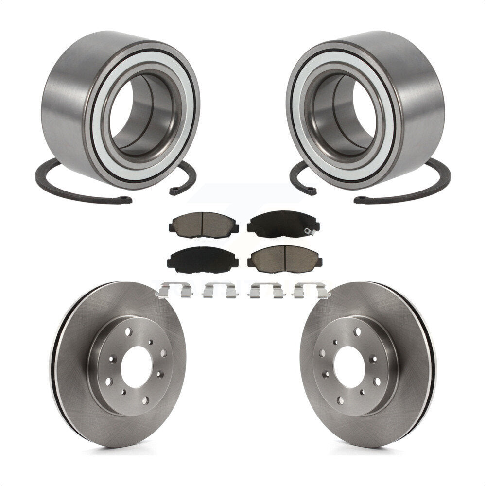 Wheel Bearing Brake Rotor & Pad Front Kit For 98-02 Honda Accord Sedan with 2.3L