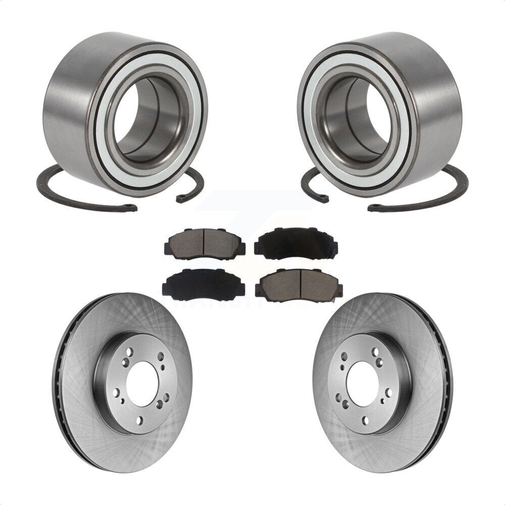 Wheel Bearing Disc Brake Rotor & Pads Front Kit For 1997-2001 Honda CR-V Prelude