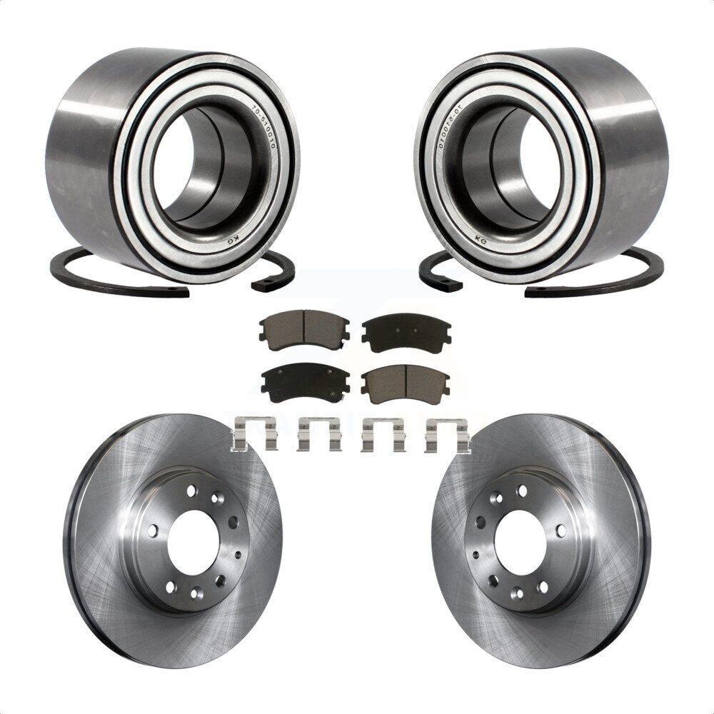 Wheel Bearing Disc Brake Rotors And Ceramic Pads Front Kit For 2003-2005 Mazda 6