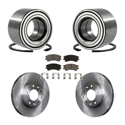 Wheel Bearing Disc Brake Rotors And Ceramic Pads Front Kit For 2003-2005 Mazda 6