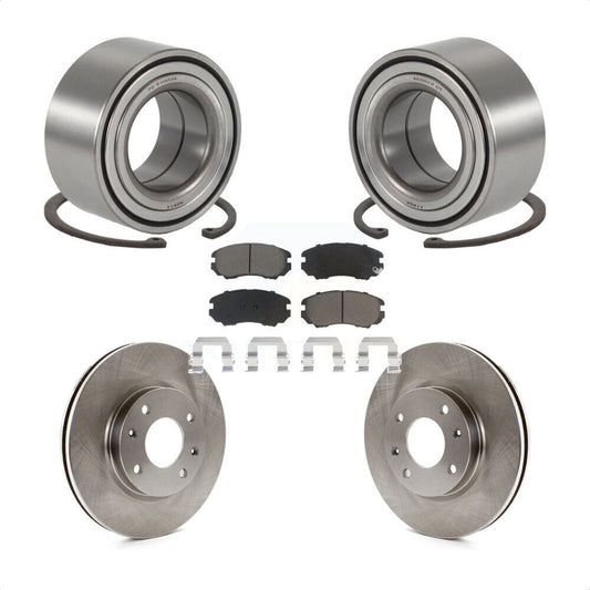 Wheel Bearing Brake Rotor & Pad Front Kit For Hyundai Sonata Kia Optima Magentis