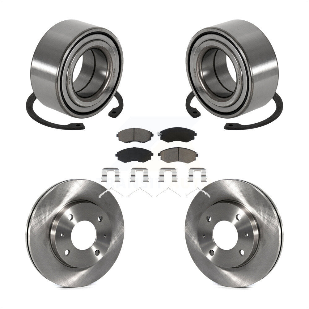 Wheel Bearing Brake Rotor & Pad Front Kit For Hyundai Sonata Kia Optima Magentis
