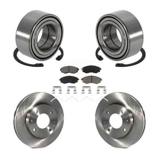 Wheel Bearing Brake Rotor & Pad Front Kit For Hyundai Sonata Kia Optima Magentis