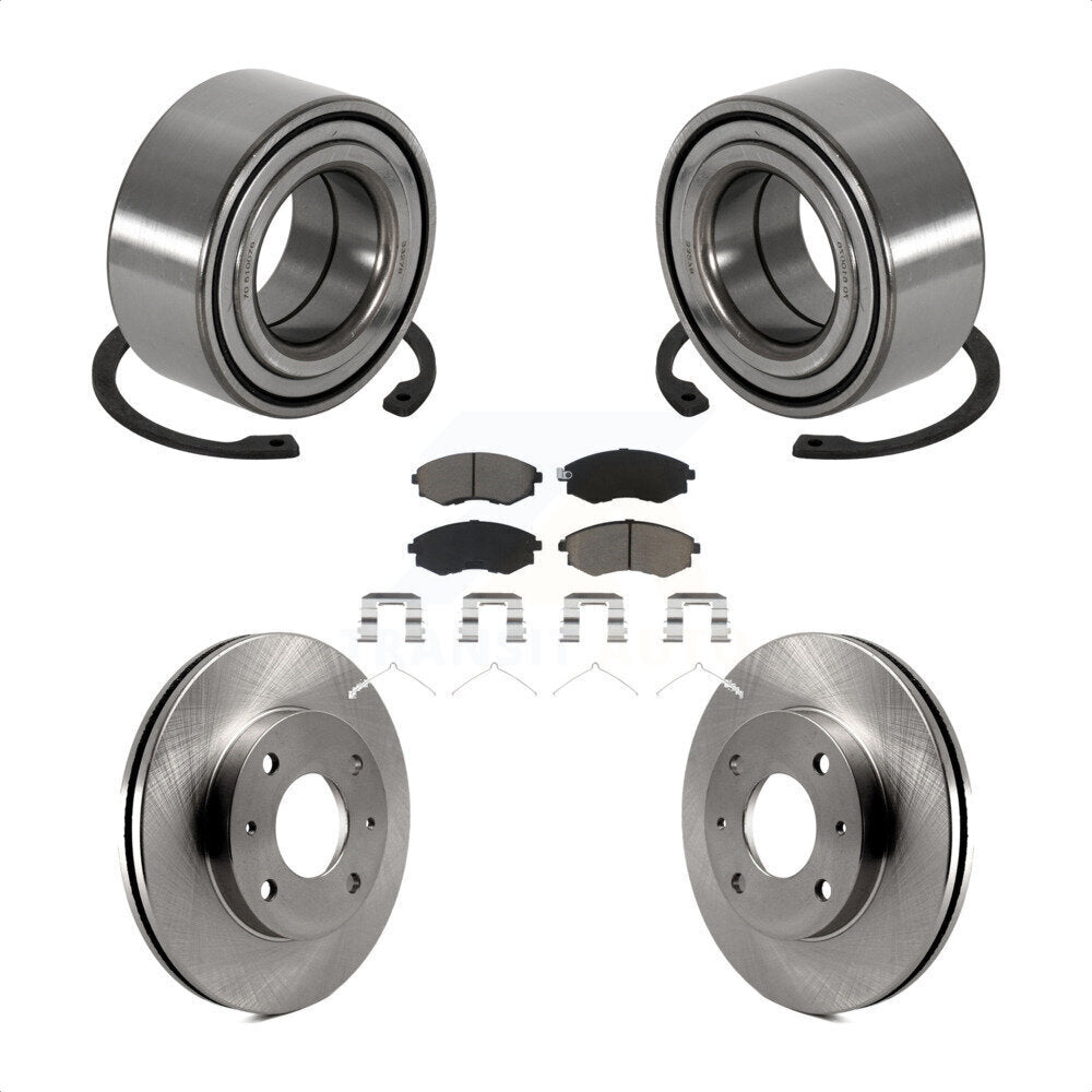 Wheel Bearing Disc Brake Rotors And Pads Front Kit For 1999-2000 Hyundai Sonata