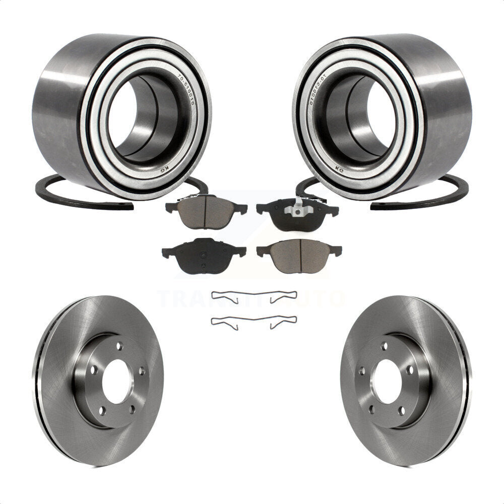 Wheel Bearing Disc Brake Rotors And Ceramic Pads Front Kit For Mazda 3