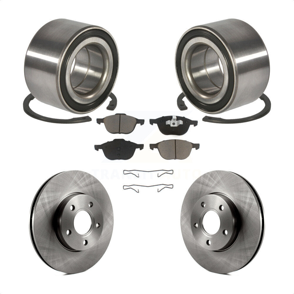Wheel Bearing Disc Brake Rotors And Ceramic Pads Front Kit For Ford Focus C-Max