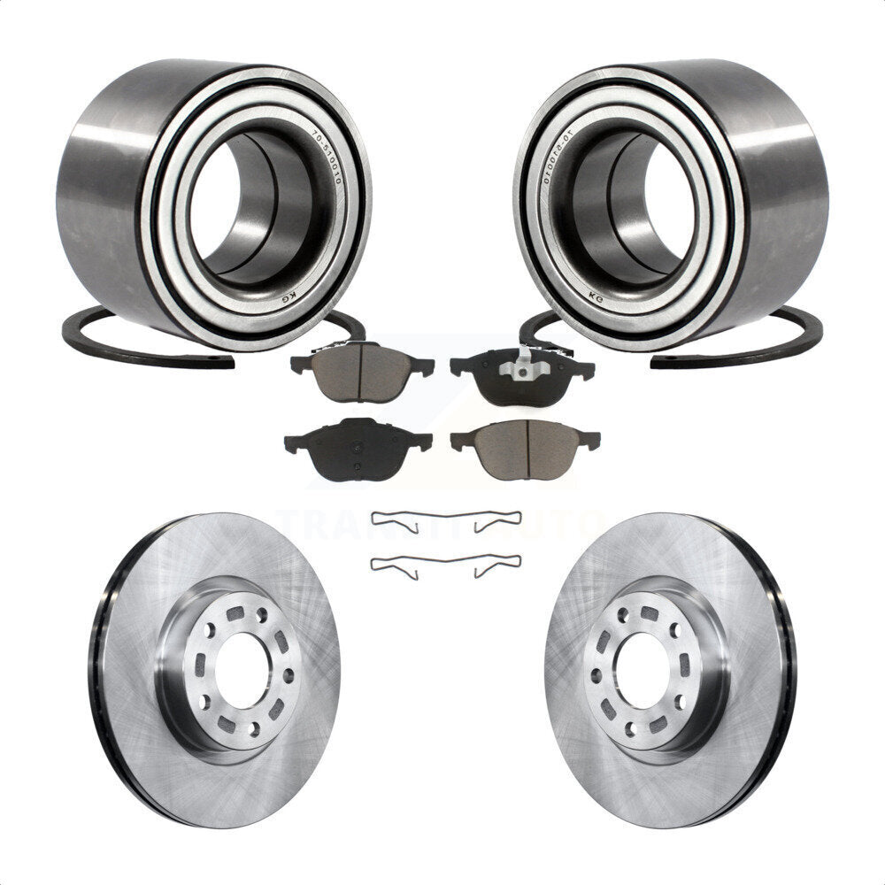 Wheel Bearing Disc Brake Rotor Pads Front Kit For 2005 Mazda 3 2.3L with Non-ABS
