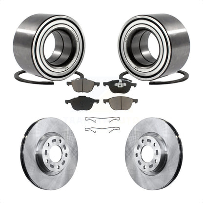 Wheel Bearing Disc Brake Rotor Pads Front Kit For 2005 Mazda 3 2.3L with Non-ABS