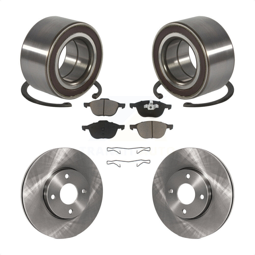 Wheel Bearing Disc Brake Rotors And Pads Front Kit For 2005-2007 Ford Focus